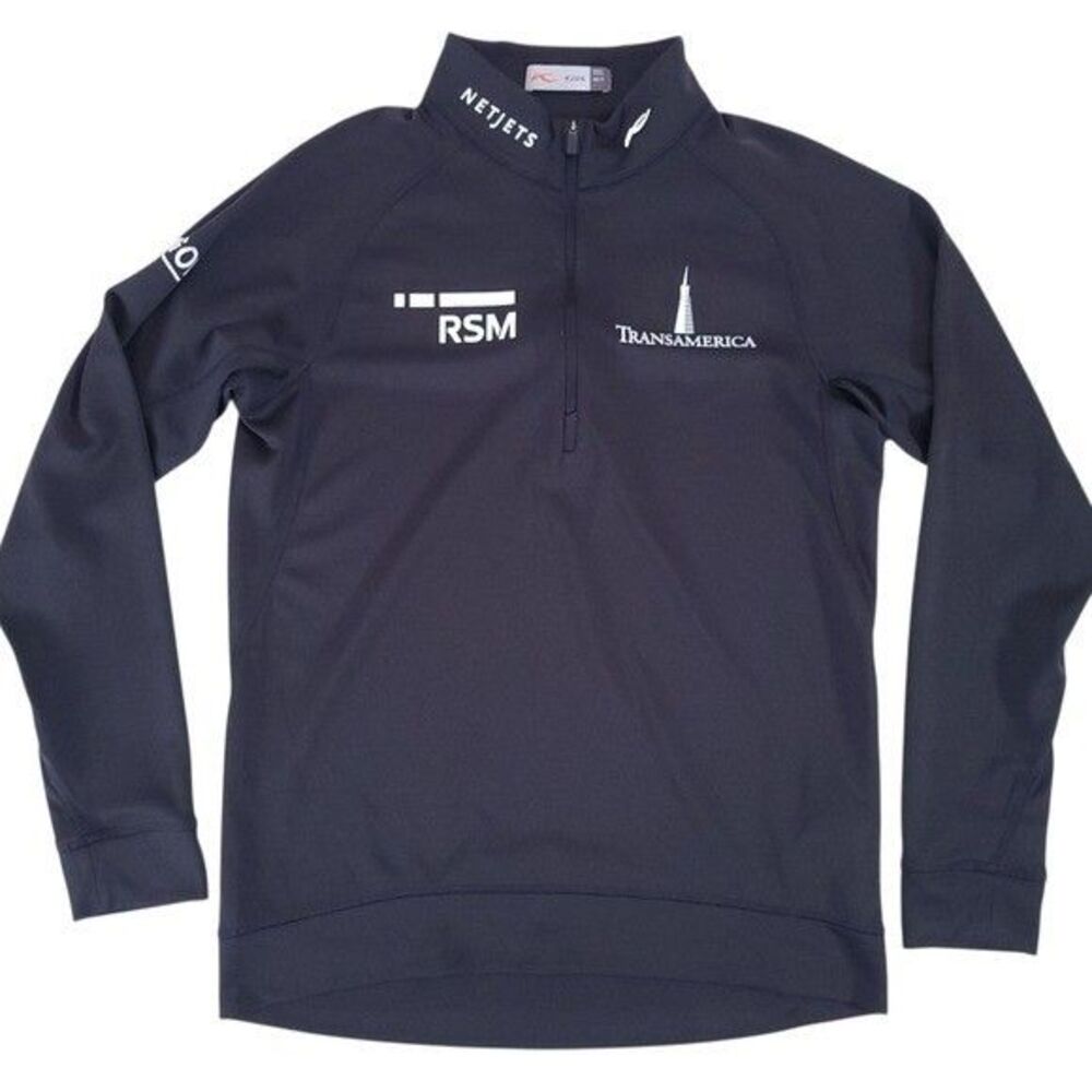 KJUS ZACH JOHNSON Golf Pullover Shirt Size S Masters Black Half Zip